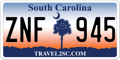 SC license plate ZNF945