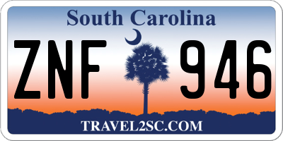 SC license plate ZNF946
