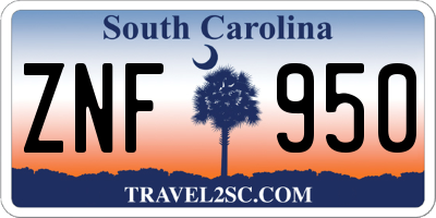 SC license plate ZNF950