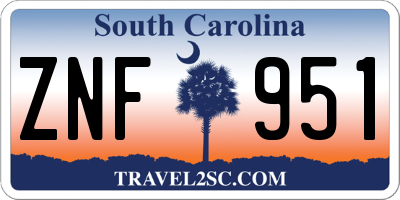 SC license plate ZNF951