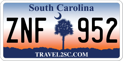 SC license plate ZNF952