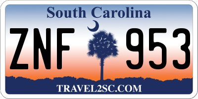 SC license plate ZNF953