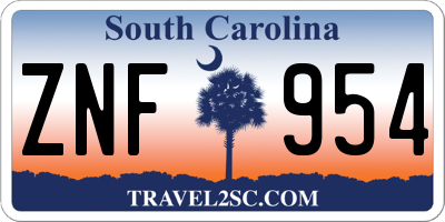 SC license plate ZNF954