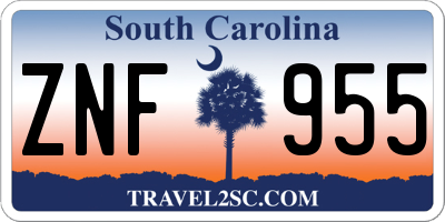 SC license plate ZNF955
