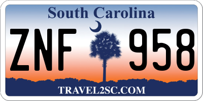 SC license plate ZNF958