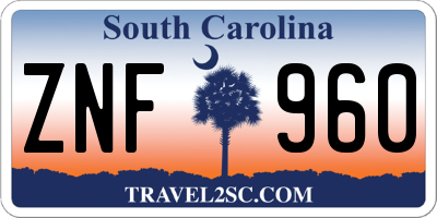 SC license plate ZNF960