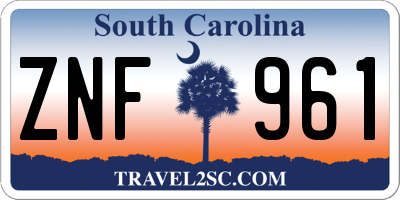 SC license plate ZNF961