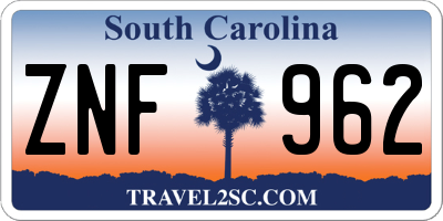 SC license plate ZNF962