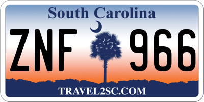 SC license plate ZNF966