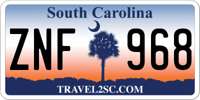 SC license plate ZNF968