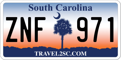 SC license plate ZNF971