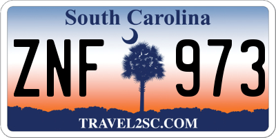 SC license plate ZNF973