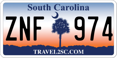 SC license plate ZNF974