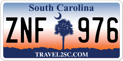 SC license plate ZNF976