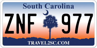 SC license plate ZNF977