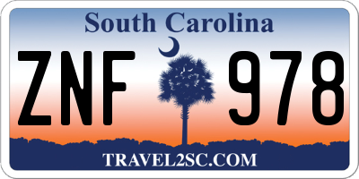 SC license plate ZNF978