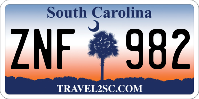 SC license plate ZNF982