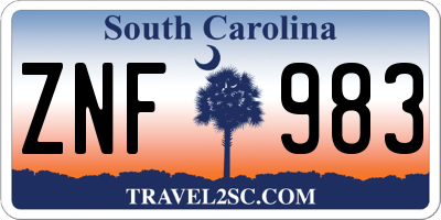 SC license plate ZNF983