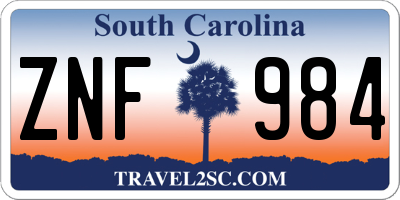 SC license plate ZNF984