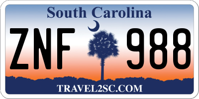 SC license plate ZNF988