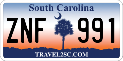 SC license plate ZNF991