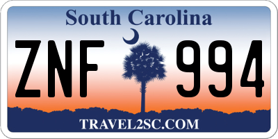 SC license plate ZNF994