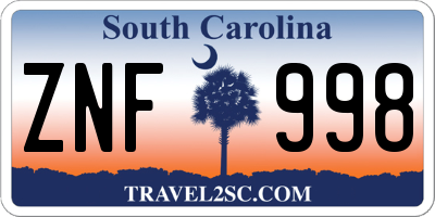 SC license plate ZNF998