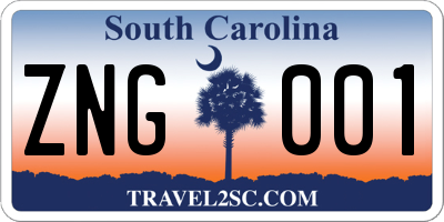 SC license plate ZNG001
