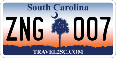 SC license plate ZNG007