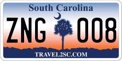 SC license plate ZNG008