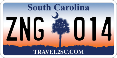 SC license plate ZNG014