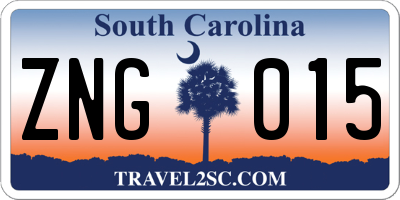 SC license plate ZNG015
