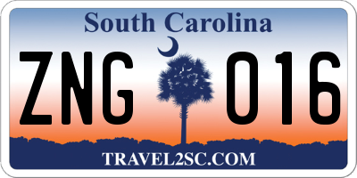 SC license plate ZNG016