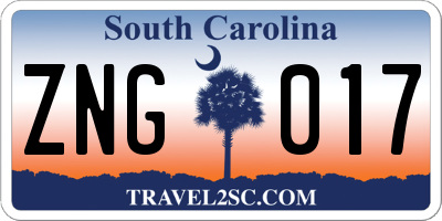 SC license plate ZNG017