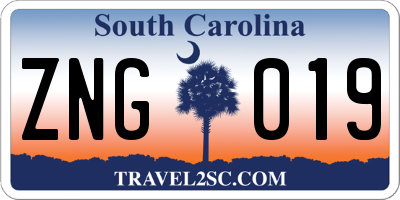 SC license plate ZNG019