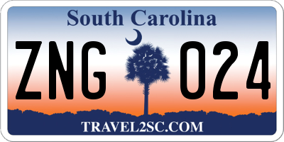 SC license plate ZNG024
