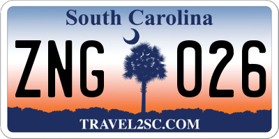SC license plate ZNG026