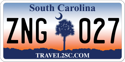 SC license plate ZNG027