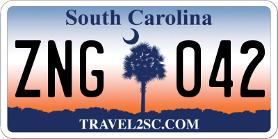 SC license plate ZNG042