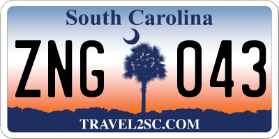 SC license plate ZNG043