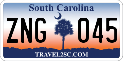 SC license plate ZNG045