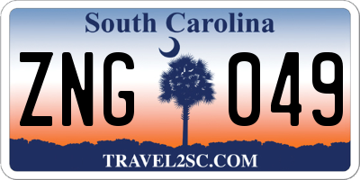 SC license plate ZNG049