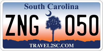 SC license plate ZNG050