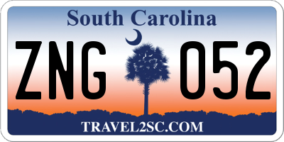 SC license plate ZNG052
