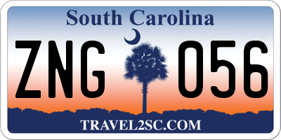 SC license plate ZNG056