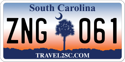 SC license plate ZNG061