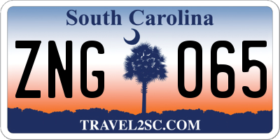 SC license plate ZNG065