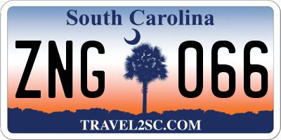 SC license plate ZNG066