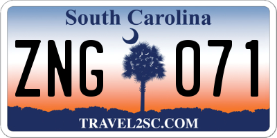 SC license plate ZNG071