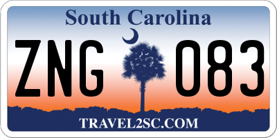 SC license plate ZNG083